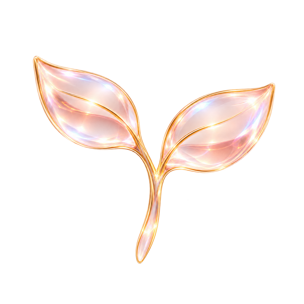 Eigenfett – Glas-Symbol mit Roségold-Sprosse