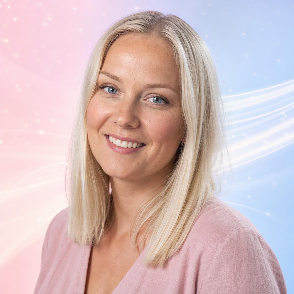Frau im Pastell-Wave-Portrait — Kompressionsarten