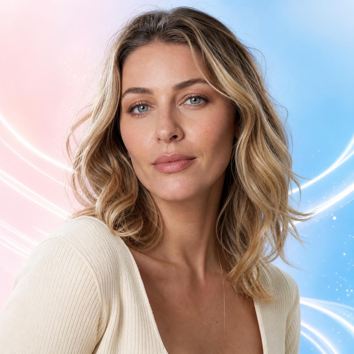 Frau im Pastell-Wave-Portrait — Bildgebung