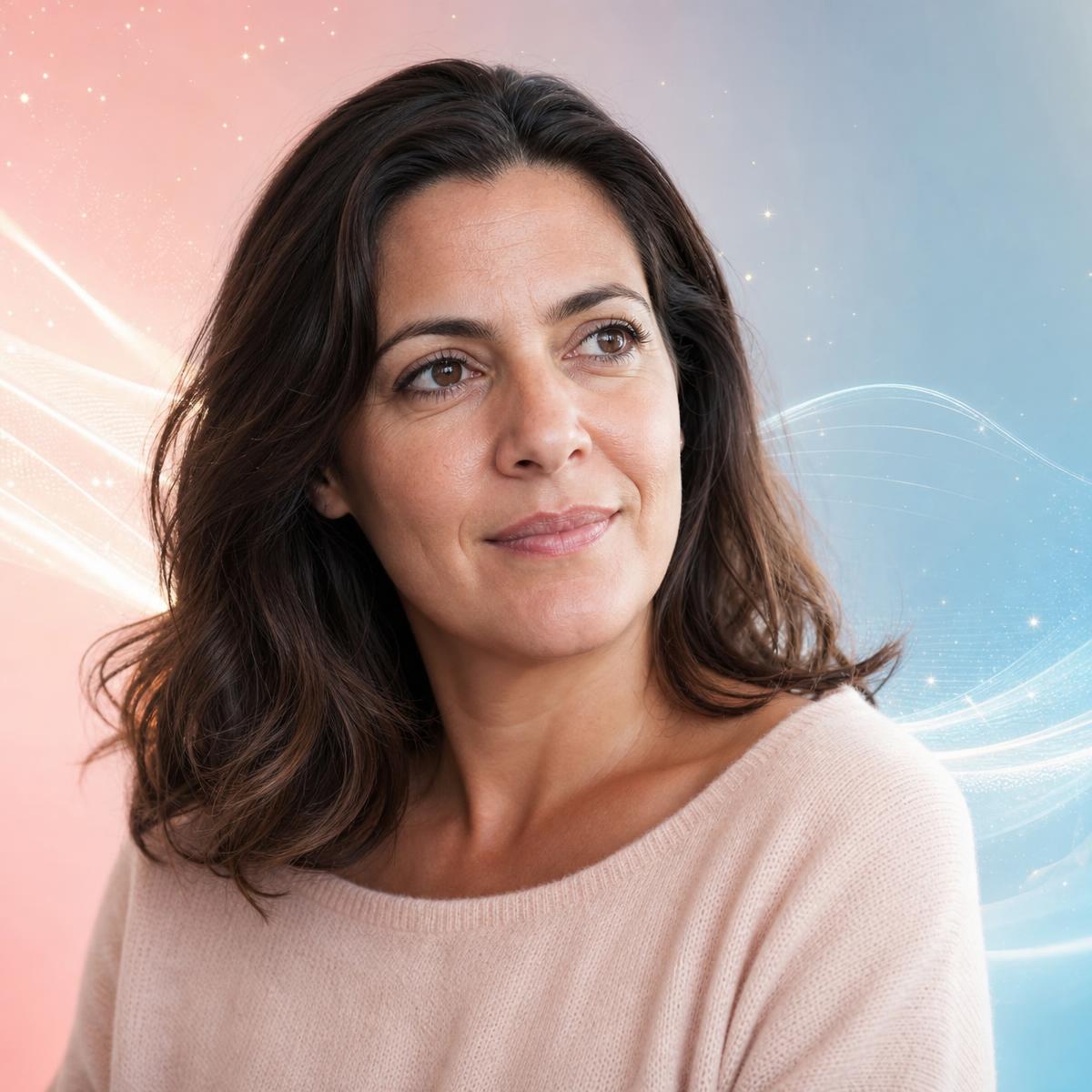 Frau im Pastell-Wave-Portrait — OP-Verfahren